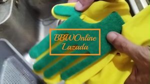 Spons/Sponge Cuci Piring - Sarung Tangan Karet Spons Ukuran SML