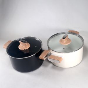 Spidy Casserole Marble 22cm Panci Sop Keramik Anti Lengket Tutup Kaca 45 Liter