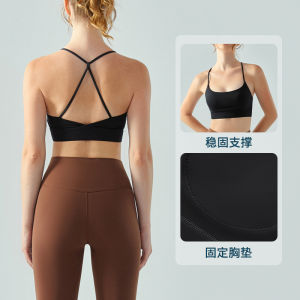 Beauty Back Yoga Bra Female Bubble Wrap Running Exercise Underwear Spaghetti Strap Bra Integrated Professional Training Fitness Vest