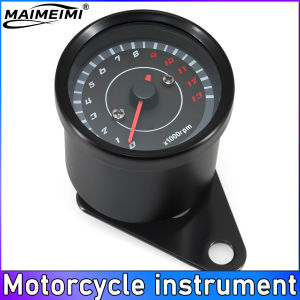 RYSJM | AD Motorcycle Tachometer 13000 RPM Moto Parts Modified Odometer Motobike Accessory Machinery Tacho Meter LED Light Universal