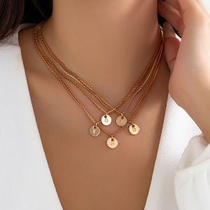 แฟชั่นตัวอักษรรอบสร้อยคอสร้อยคอผู้หญิงยุโรปและอเมริกาสไตล์เรียบง่ายอินเทรนด์ Lockbone CHAIN Chocker