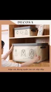 Hộp vải đựng quần áo có nắp đậy nhiều kích thước Decosa
