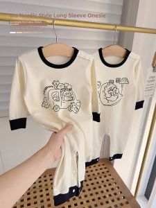 Cotton Cartoon Boys Bodysuit Sleepwear