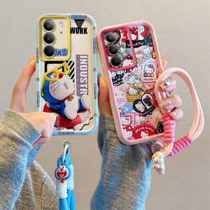 เคสโทรศัพท์ Realme C75x C71 NFC Realme 14X 5G ตุ๊กตาการ์ตูนน่ารักปลอกสายคล้องสั้นป้องกันเลนส์ซิลิโคนนิ่มฝาครอบด้านหลัง2025