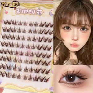 VelvetLash【Local Stock】Glue-free Brown Fox Eye False Eyelashes Invisible Band Lashes Natural DIY Lash Extenstions Daily Eyes Makeup