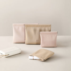 New Arrival Suede Data Cable Storage Bag with Spring Clip Eyeglass Pouch Earphone Lipstick Case Organizer for Daily Use