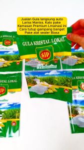 100 Pcs Plastik Gula Kemasan ukuran 1 kg Pasir Putih Tebal Sablon Laminasi Murah Semut Saset