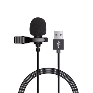 Collar Clip Microphone USB Desktop/Laptop Microphone Noise Reduction Game Recording Conference Loudspeaker Radio