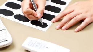 (50PCS+FREE PULPEN) Label Stiker Papan Tulis Dekorasi Kecil Perekat Dapat Dilepas Cetak Kustom untuk Penyimpanan Makanan