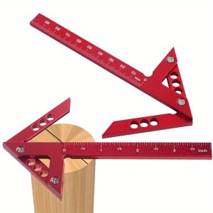 Center Scribe GaugeAluminum Center FinderWoodworking Line Caliber45/90 Degree Right Angle Line Ruler Carpenter Measuring Tool