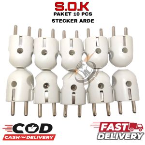(10PCS)Steker Arde Bulat putih/Steker Arde Bulat putih murah MODEL /Colokan Listrik Steker bulat SNI