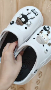 Cute Bear Decor Vented Clogs Slides 9CM Platfrom Outdoor Beach Sandals Summer Girls Slippers Women Shoes