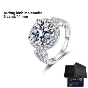 Nhẫn Bạc 925 Đính Đá Moissanite 5 Carat Trang Sức Thời Trang Lấp Lánh Quà Tặng Cho Đám Cưới Tiệc Tùng Ngày Của Mẹ Phong Cách Cổ Điển Nhẫn Dành Cho Người Yêu