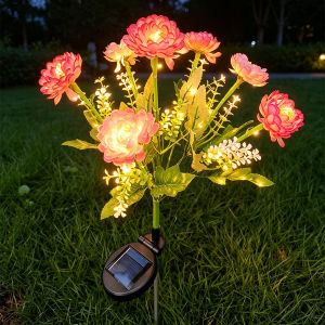 Solar LED Lights Snow Lotus Flower Lawn Lamp Outdoor Yard Lights Garden Courtyard Holiday Party Decoration Wedding Party