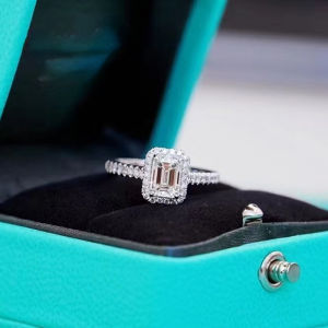 2 Carat D Color Moissanite Ring for Woman S925 Silver Emerald Cut Wedding Bands Fine Jewelry moissanite diamond rings