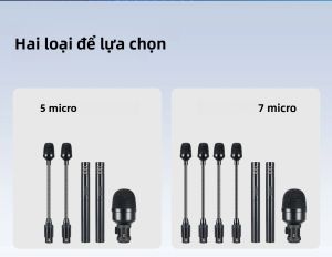 Bộ Micro Trống 5 Chiếc/7 Chiếc Có Dây Động & Tụ Điện Dành Cho Trống Bass Trống Tom/trống Snare Cymbal Thu Âm Chuyên Nghiệp Tại Studio