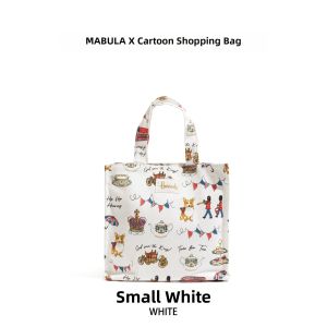 MABULA | Cute Cartoon Printed Canvas Bag For Women Shopping Tote Large Capacity Handheld And Shoulder Use