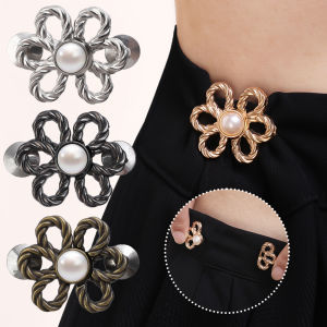 1-10pairs Womens Flower Brooch Tighten Waist Button for Women Pants Jeans Adjustable Waist Clip Metal Pins Clothing Accessories