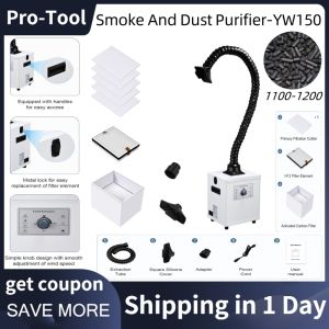 ⭐Local Warehouse+COD⭐ Monport 150W Fume Extractor with A 3-Layer Filter & 99.97% Purification Rate & Low Noise Suitable for Soldering Stations Engraving Machines Etc.