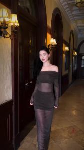 ONLY CHERZ รหัส OC2421 เดรสผ้ายืดทอกลิ๊ตเตอร์เล่นแสงที่สุด มาพร้อมซับในทั้งเสื้อและกระโปรง