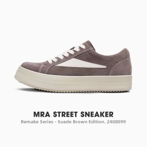 MRA | Vintage Brown Retro Triangular Style High Street Suede Thick Soled Elevator Mens Shoes