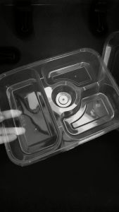 THINWALL BENTO 3 SEKAT STAR TUTUP DOME WADAH MAKANAN PLASTIK BENING KLIR (25 PCS)