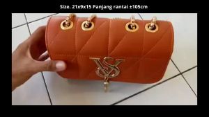 Tas Selempang Wanita Tali Rantai Panjang Gold