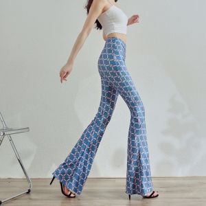 Quần Capri Thể Thao Cao Cấp in Họa Tiết Sọc Mỏng Bằng Lụa Sữa Co Giãn Cao Cạp Cao Cho Nữ Quần Tập Yoga Mùa Xuân Thu