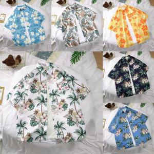 เสื้อฮาวาย เสื้อเชิ้ตสงกรานต์ลายดอก hawaiiสไตล์เกาหลี M-3XL 100 แบบ รุ่น 1327 E70