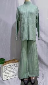 M181# Malaysia Indonesia Autumn and Winter Woolen Suit Cross-Border Foreign Trade Muslim Womens Wear Wide Leg Pants Two-Piece Set