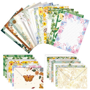 Retro Plant & Flower A5 Size 14pcs Envelope And Letter Paper Set for DIY Crafts Wedding Invitations Greeting Cards Writing