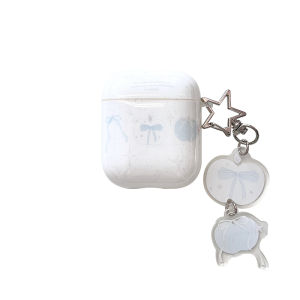 Eyekey Blue Butterfly Knot Silicone Case for  Airpods4/2 Wireless Bluetooth Earphone Protective Cover Suitable for Airpodspro3 New Generations