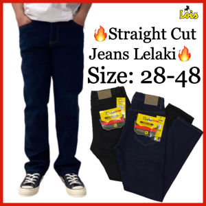 MENS PLAIN BLACK STRAIGHT CUT JEANS LONG PANTS BLACK JEANS/ JEANS LELAKI STRAIGHT CUT (28-48)