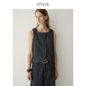 INSIS FEMME | Cotton Fall Vintage Style Round Neck Jeans Vest