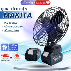Quạt Tích Điện Lồng Sắt Pin 10 Cell Makita Sử Dụng Liên Tục 5-6 Tiếng - Quạt Để Bàn Tích Điện 2 Cấp Độ Gió Siêu Mát