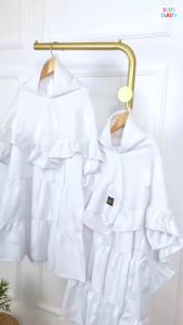 Best Seller Gamis Anak Perempuan Putih Set Hijab Polos Gamis Madeena 1-12 Tahun