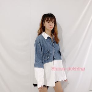 SHANE CLOTHING KEMEJA DENIM KOMBINASI KATUN LENGAN PANJANG 2869