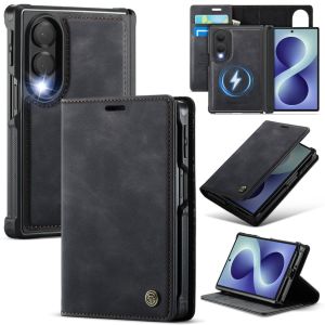 Wallet Case for Samsung Galaxy Z Fold 8 Ultra/Z Fold8 PU Leather Magnetic Flip Case for Men Women with Card Holder Kickstand Shockproof Protection Case for Galaxy Z Fold 8 - Black