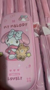 Kotak Pensil Sanrio 3D Premium Import karakter Sanrio tempat pensil anak Paud TK SD softcase