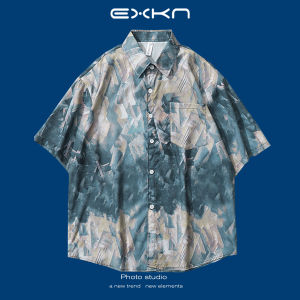 Hawaii Summer Vintage Floral Full Printed Short Sleeve Printed Shirt Mens Trendy Seaside Beach Vacation Couple Flower Shirt