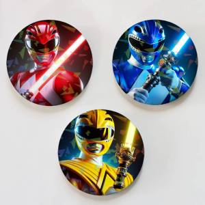 Hasbro | P-POwEr-R R-RaNgErS-S TV HSB Round Badge for Backpack Accessories Laser Lapel Pins Jewelry Gifts