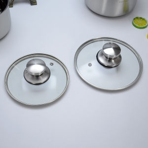 For Home Food Grade Stainless Steel Long Handle Milk Pot Vegetable Washing Small Basin Convenient Fast Food Bowl Pig and Cattle Oil Tank round Glass Cover