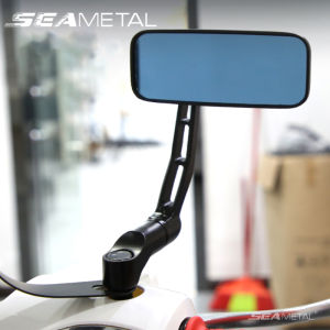 Gương chiếu hậu xe máy vuông Seemetal 360 ° có thể điều chỉnh xoay xe máy HD gương kính màu xanh chống chói gương chiếu hậu