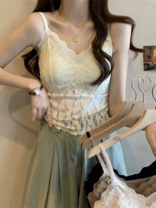Stylish European Design Spring Strap Tank Top with Padded Bra
