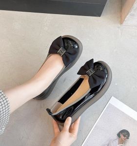 Butterfly Knot Flat Bottom Single Shoes Womens Spring Autumn New Style Soft Bottom Slip-On Fairy Wind Light Mouth Shoes