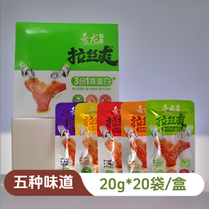 Zhang Qilong Single-Door Brushed Cool Shredded Vegetarian Meat Spicy Strips Dried Bean Curd Internet Celebrity Snacks Protein Bean Products Vegetarian Beef 30 Bags