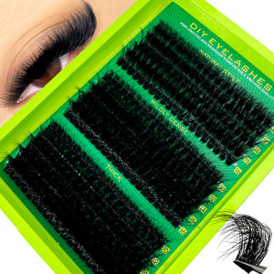 0.07mm DIY 5D Fluffy Lash Clusters 60D 80D 100D Thick Eyelash Clusters D Curl Wispy Individual Lashes 10-16mm Eyelash Extension