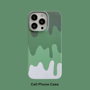 Matted Creative Protective Phone Case for iPhone 12 13 pro Max Personalized Simple Design Green White Ink Compatible with Apple Models