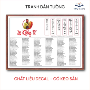 Lời dạy Khổng Tử 100 câu cổ nhân dạy làm người decal dán tường trang trí phòng khách phòng làm việc