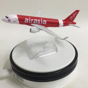 2025JASON TUTU โมเดลเครื่องบินแอร์เอเชียขนาด 16 ซม. โมเดลเครื่องบินโลหะหล่อขนาด 1/400